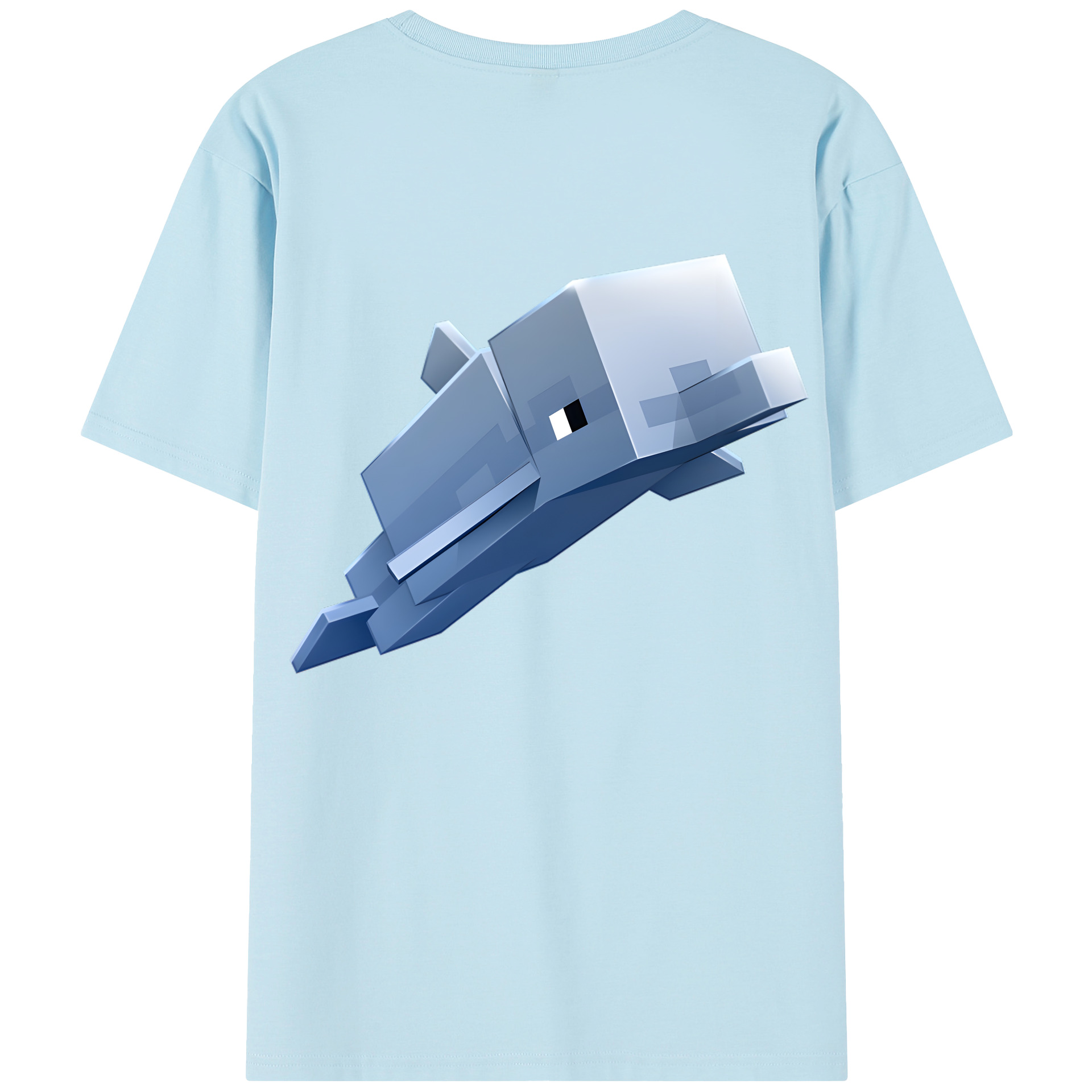 （画像用） マインクラフト ブロックの世界 Minecraft MC Block world 綿100％半袖Tシャツ（背面プリント）